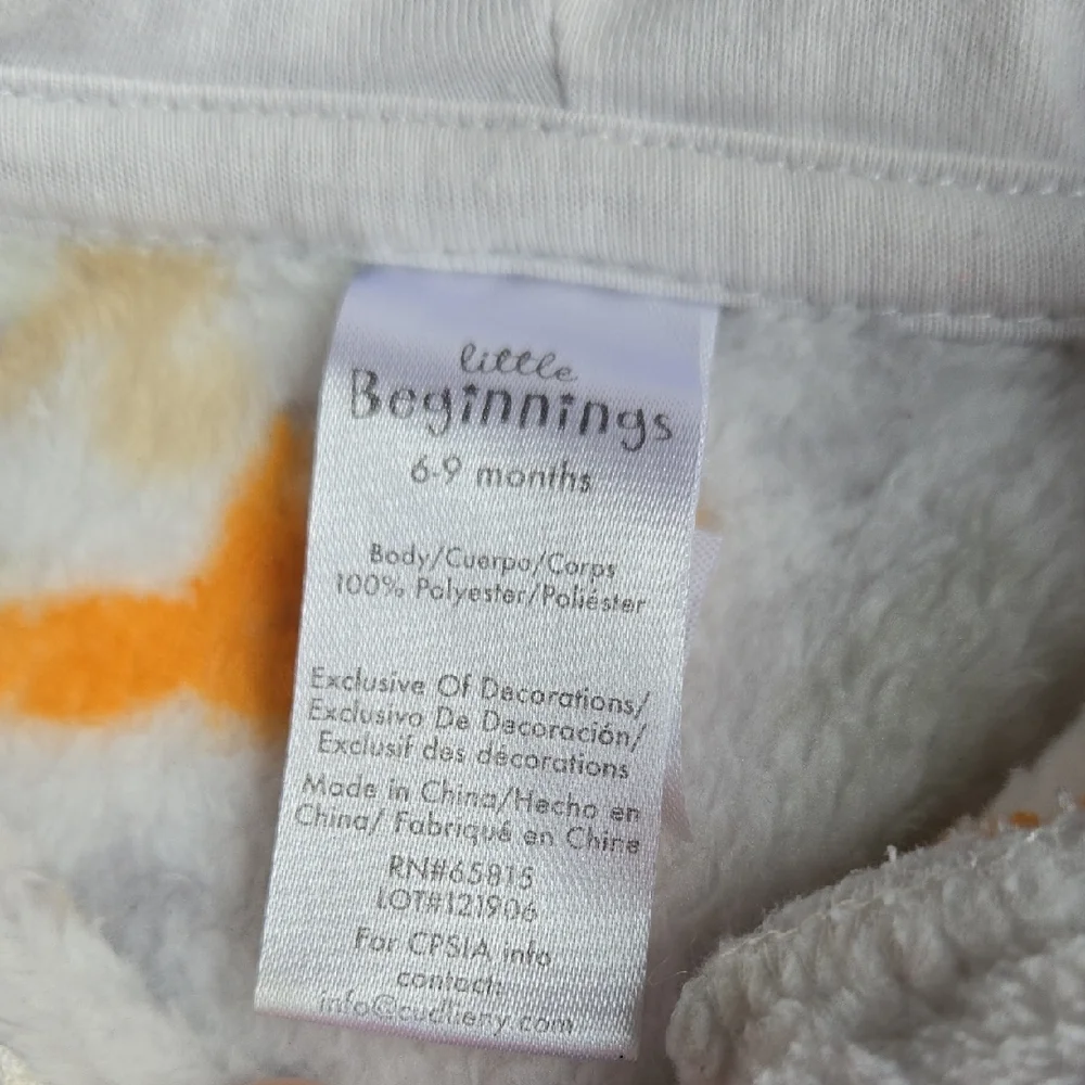 Little Beginnings 6-9mo Soft, Cozy Forest Fox Fleece Hooded Baby Bunting, Pram